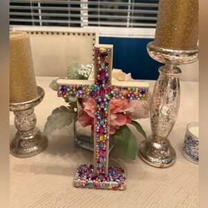 Handmade Multi Color Gem Cross